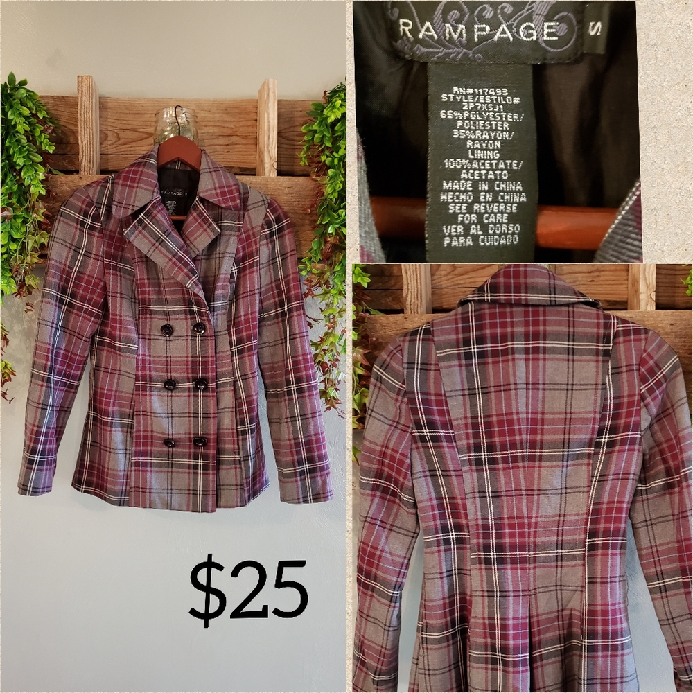 Rampage Womens Plaid Jacket